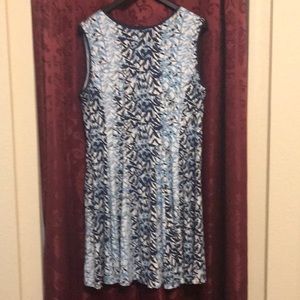 Bamboo pattern fit and flare dress